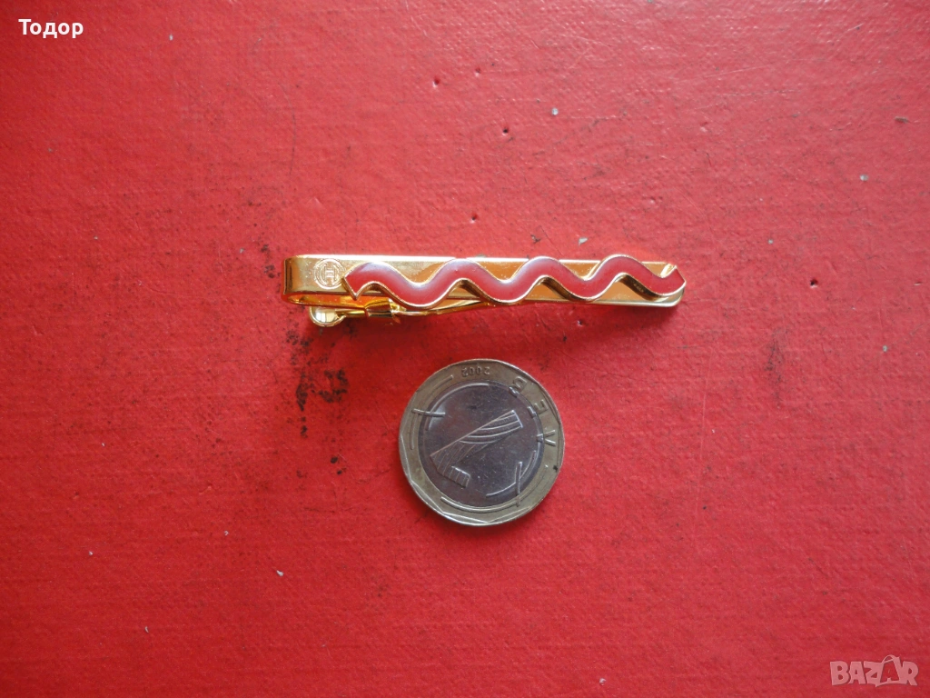 Луксозна позлатена шипка игла за вратовръзка 6, снимка 1