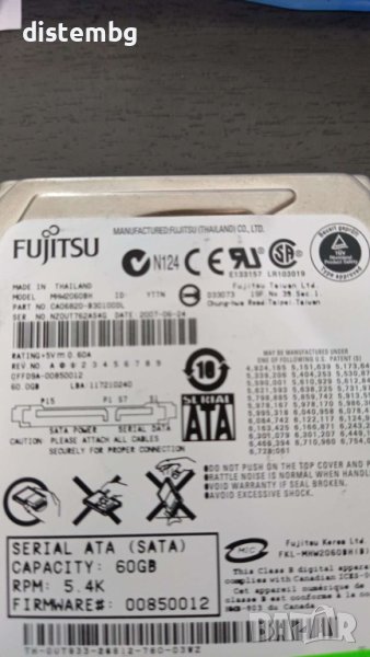 Fujitsu MHW2060BH SFF 60GB SATA Hard Disk Drive, снимка 1