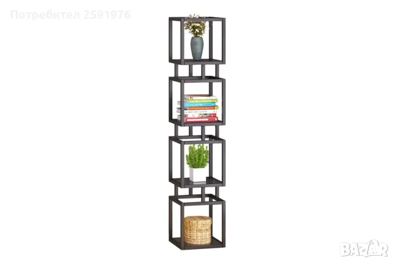 Етажерка Puzzle-home Kubo, Метална конструкция и опушено стъкло, снимка 1