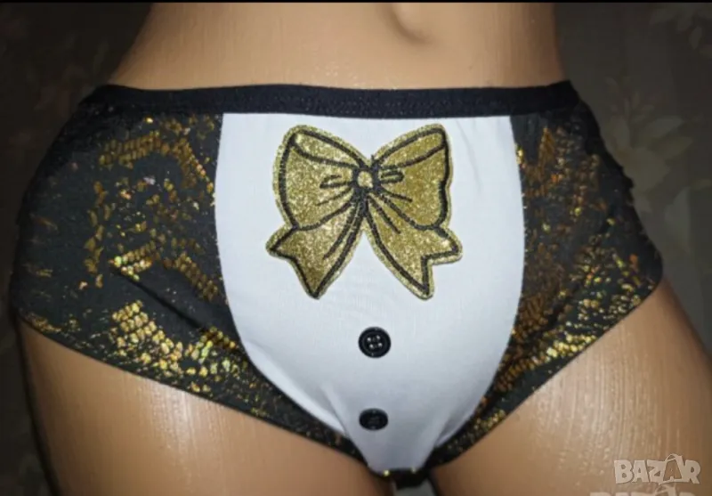 Zeeman L- Бикини от дантела и памук с щампа панделка , снимка 1