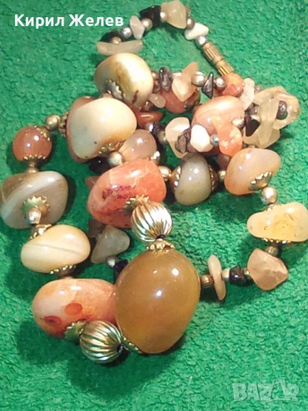 СКЪПОЦЕННО КОЛИЕ - ХАЛЦЕДОН МАЙСТОРСКА ЮВЕЛИРНА СТАРА ИЗРАБОТКА 20270, снимка 1