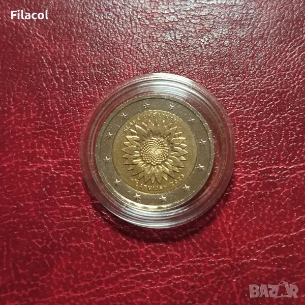 Латвия 2 евро 2023 г. Украйна UNC, снимка 1