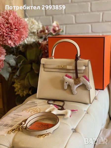чанта Ермес Кели 25*HERMES KELLY 25 CRAIE EPSOM GOLD HARDWARE , снимка 1