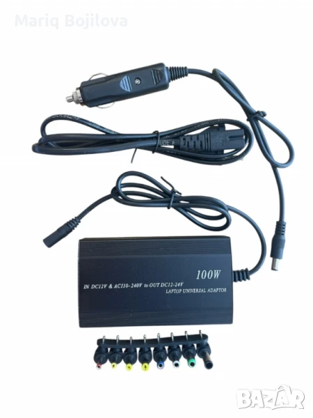 Универсален адаптер с множество сменяеми накрайници и USB порт, снимка 1