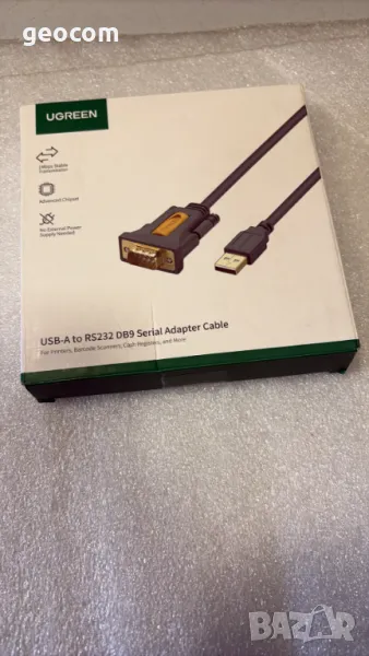 Ugreen USB-A to RS232 DB9 Serial Cable - сериен кабел (150 см,черен), снимка 1