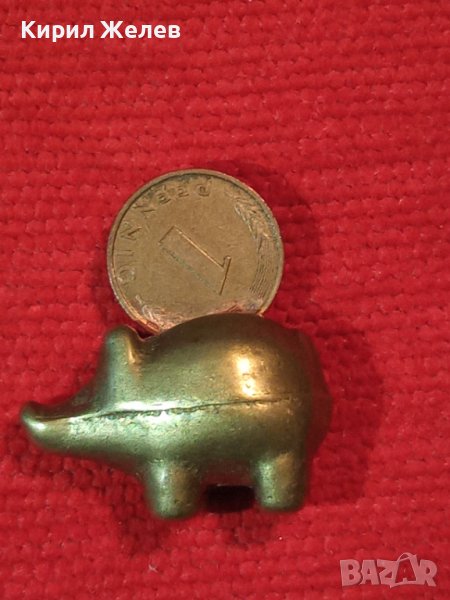 БРОНЗОВО ПРАСЕНЦЕ КАСИЧКА с 1 ПФЕНИГ СТАРА ФРГ МОНЕТА ФИГУРКА СТАТУЕТКА за КОЛЕКЦИЯ МЕСИНГ 26348, снимка 1