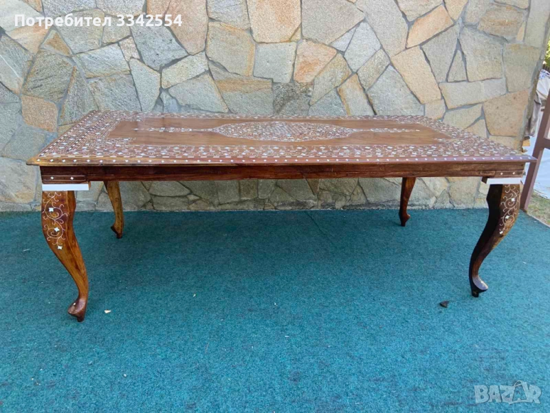 МАСА ХОЛНА МАСИЧКА ЧИПЪНДЕЙЛ ИНТАРЗИЯ-1220Х590Х460ММ, снимка 1