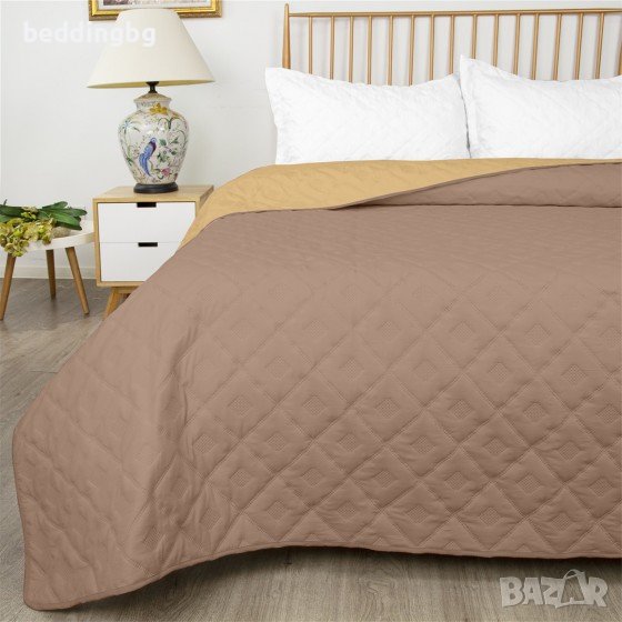 Шалте за легло, Диван в бежово и охра, снимка 1