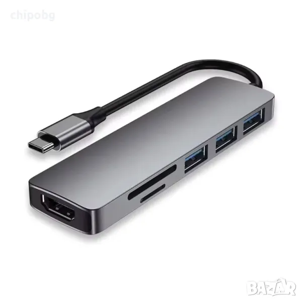 Докинг станция DeTech, 6в1 USB3.1 , снимка 1