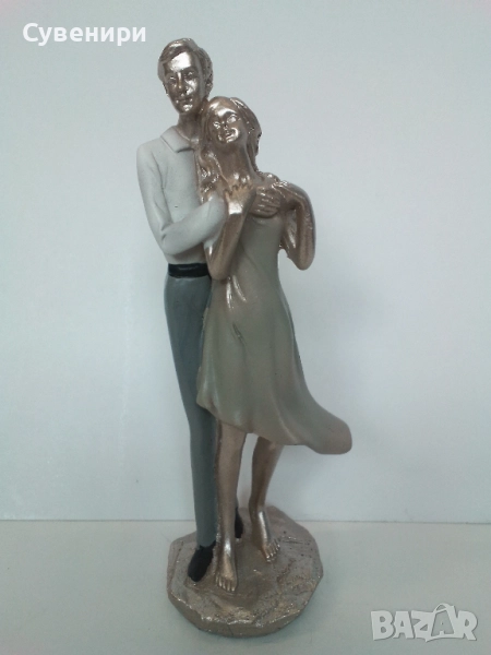 статуетка влюбени-18 см.- 2 цвятя, снимка 1