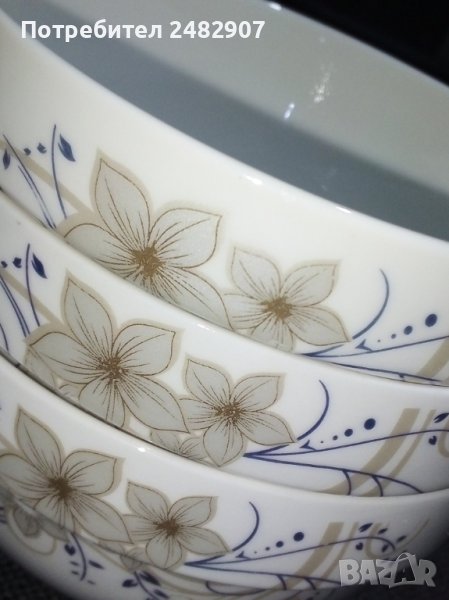 Комплект порцеланови купи - 3 бр. , снимка 1