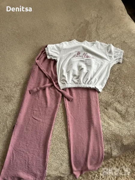 Комплект тениска и широк панталон., снимка 1