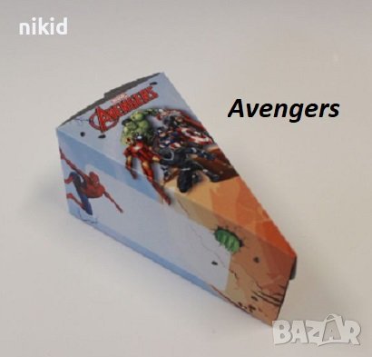 Avengers герои Хълк Спайдърмен Iron Кутии кутийки за картонена торта кутия парче за подарък рожден, снимка 1
