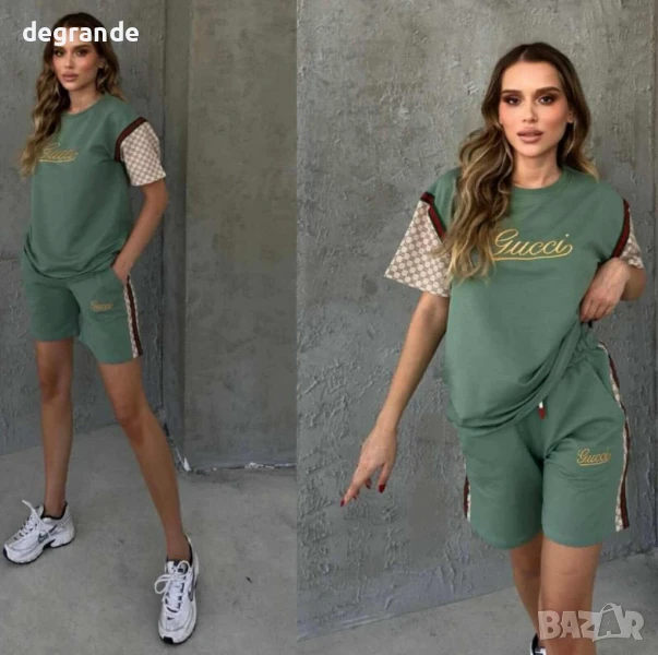 Спортен дамски комплект в зелено Gucci, снимка 1