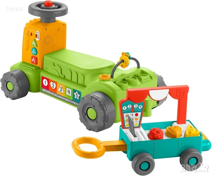 Образователна забавна играчка Market Tractor 4в1 Fisher Price , снимка 1