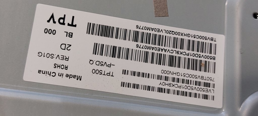Carte Principale TV Philips 50PUS7855/12 - Alimentation 715GA008-P01-000-003M - Écran TPT500-PV5D.Q