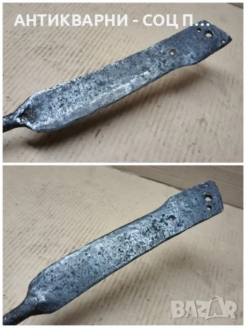 Стар Кован Нож За Рязане На Сено. , снимка 3 - Антикварни и старинни предмети - 47376849