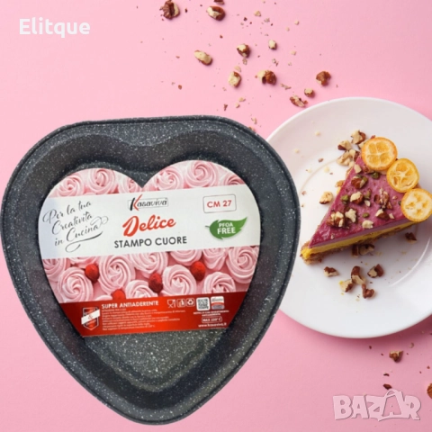 Форма за торта 27,5 x 26,8 x 4,5 см, мраморно покритие, снимка 5 - Други - 52787044