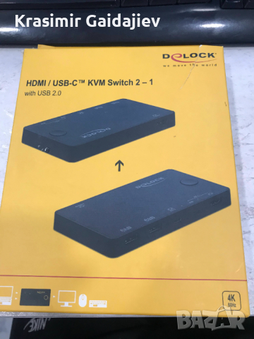 4K 60Hz HDMI / USB Type C KVM превключвател с USB 2.0, снимка 1 - Други - 36149849