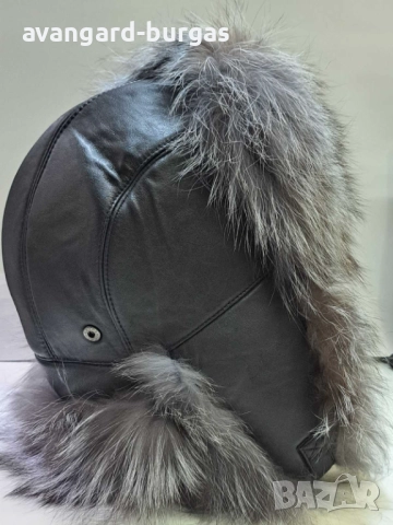 Мъжка шапка естествена кожа Вълк -207, снимка 4 - Шапки - 52205706
