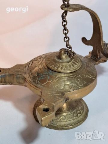 стара бронзова маслена лампа 28/4, снимка 6 - Антикварни и старинни предмети - 51942247