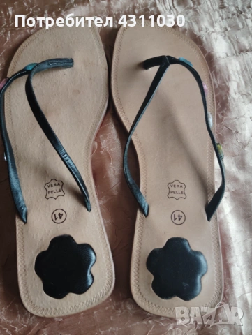 Нови летни дамски чехли естествена кожа 41 номер, снимка 6 - Чехли - 53467642