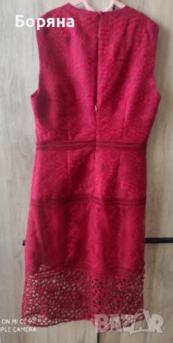 НАМАЛЕНА - ZARA нова червена изящна рокля размер S, снимка 12 - Рокли - 41743772