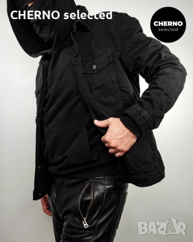 Мъжко черно дънково • деним яке SAINT MORTA Denim Jacket – размер L , снимка 10 - Якета - 53850783