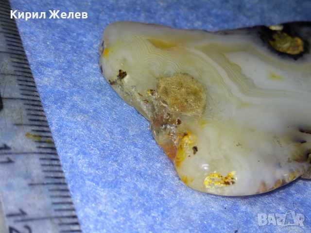 ОРФЕЕВ АХАТ СКЪПОЦЕНЕН АРТ МЕДАЛЬОН РЪЧНО ЮВЕЛИРНО ПОЛИРАН МНОГО КРАСИВ 44115, снимка 9 - Колиета, медальони, синджири - 44756293