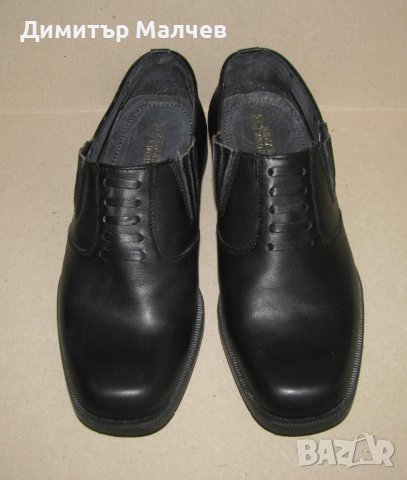 Нови обувки мъжки №40 естествена кожа плътна гумена подметка, с ластици, снимка 2 - Ежедневни обувки - 44392644
