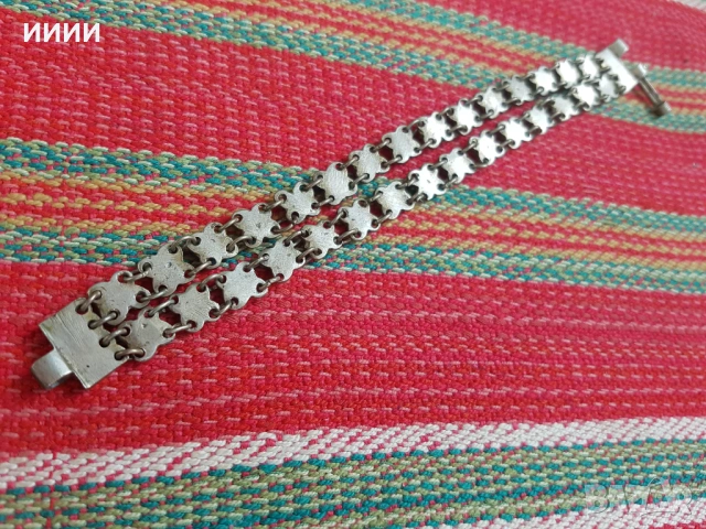 Сребърна гривна верижка 2, снимка 3 - Антикварни и старинни предмети - 53780544