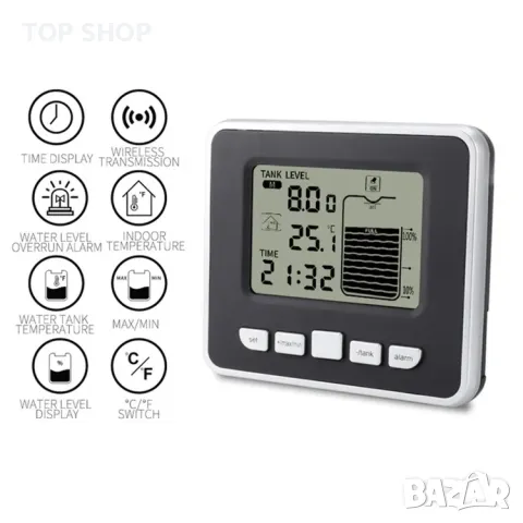 Утразвуков нивомер с безжичен дисплей TS-FT002 15 метра, снимка 6 - Гедорета - 48774377