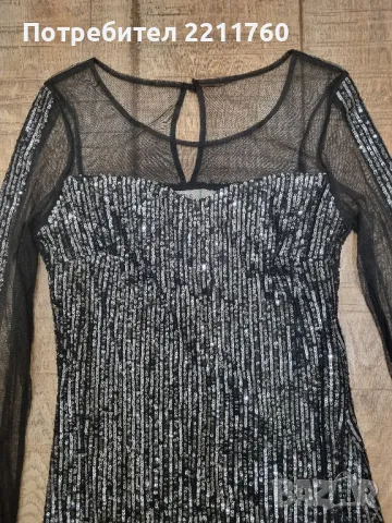 Дамска елегантна рокля с пайети , снимка 2 - Рокли - 48273840