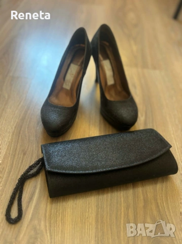 Обувки с ток + Клъч чанта