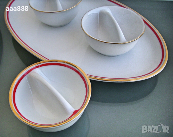 Чинии плато, солници, сосиери порцелан Бохемия, снимка 3 - Чинии - 36185959