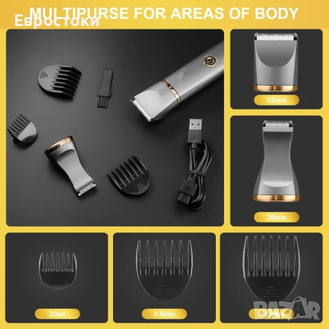 AREYZIN CBG-BG220 Акумулаторен тример за обезкосмяване по тялото за жени и мъже, снимка 4 - Тримери - 50841163