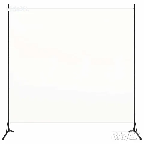 vidaXL Параван за стая, 1 панел, бял, 175x180 см, плат