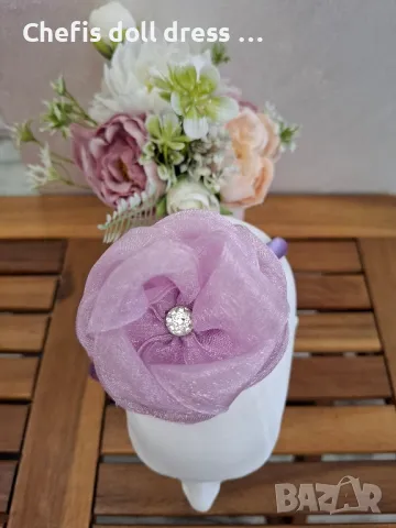 Диадема с обемно цвете от органза, снимка 11 - Аксесоари за коса - 49938448