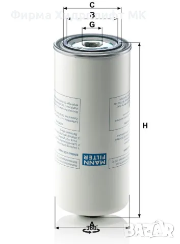 Сепараторен филтър MANN FILTER LB 962/2 или LB 962/6 за винтов компресор, снимка 4 - Други машини и части - 49221976