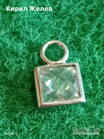 Прекрасно сребърно колие с кристали Сваровски стил елегантен стилен дизайн 52603, снимка 3 - Колиета, медальони, синджири - 53059730