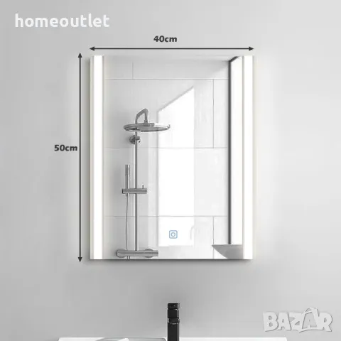 ПРОМОЦИЯ Стенно водоустойчиво LED огледало със сензорен превключвател WFSF-BC-0336WH, снимка 4 - Огледала - 48849476