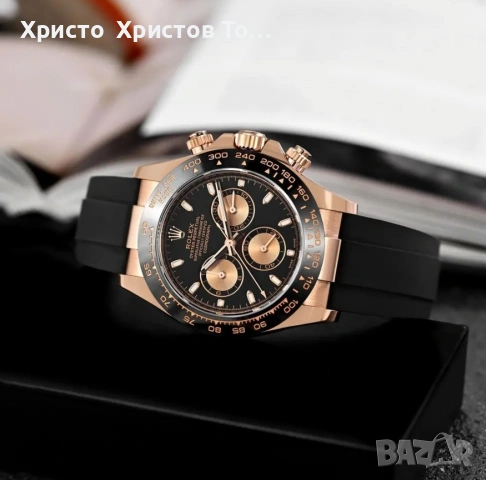 Promotion!!!Rolex Daytona Rose Gold 116515 Black Dial Oysterflex Rubber Band, снимка 3 - Мъжки - 53704654