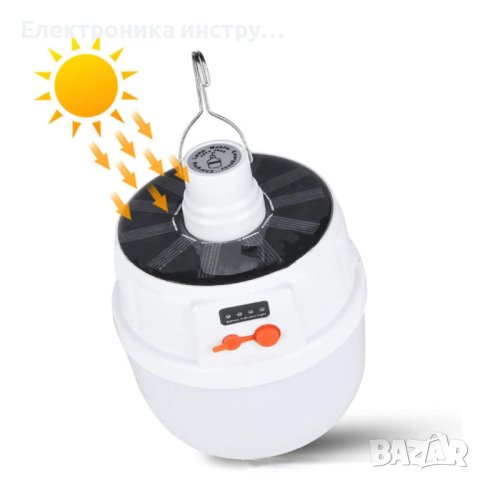 Соларна къмпинг лампа Led фенер с кука, снимка 3 - Соларни лампи - 42379024