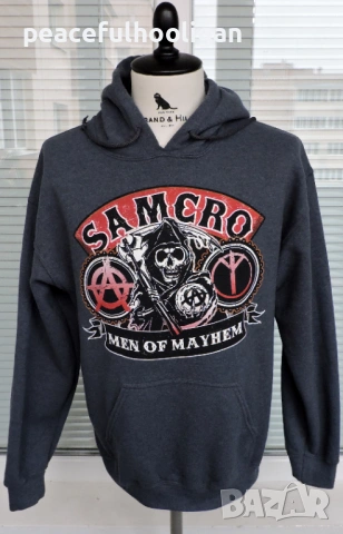 SAMCRO Sons Of Anarchy Men of Mayhem Grey Long Sleeve Hoodie Size M Official Product 2016