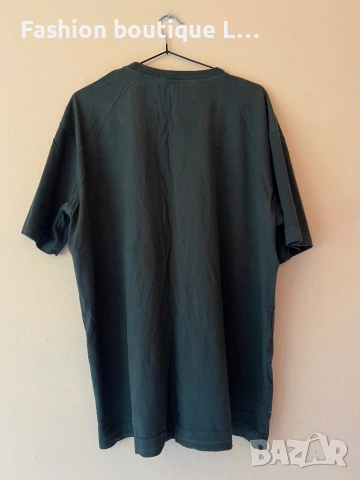 Тъмно зелена широка тениска L размер 100% памук 💚, снимка 6 - Тениски - 51846720