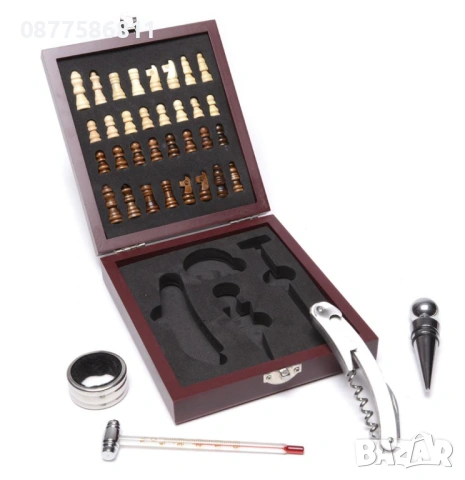 НОВА ДЪРВЕНА КУТИЯ С АКСЕСОАРИ ЗА ВИНО И ШАХ.ЛУКСОЗНИ ПОДАРЪЧНИ СЕТОВЕ ЗА ВИНО.ЛУКСОЗЕН СЕТ ЗА ВИНО+, снимка 12 - Подаръци за мъже - 53737155