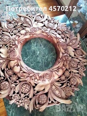 Розета Дърворезба, Ръчна изработка по поръчка, Розета слънце, Дърворезба за стена или таван, снимка 11 - Декорация за дома - 51505011