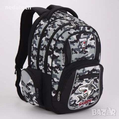 Ученическа раница 15NF36 Акула, 30x19x45см., снимка 2 - Раници - 51530169