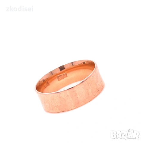 Златен пръстен брачна халка 5,20гр. размер:58 14кр. проба:585 модел:35407-5, снимка 2 - Пръстени - 53256930