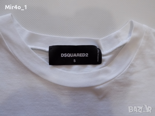 нова тениска dsquared2 оригинална блуза фанела елек риза мъжка бяла S, снимка 5 - Тениски - 44559865